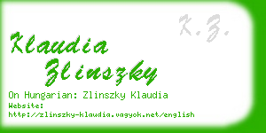 klaudia zlinszky business card